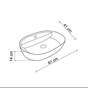 Tezgahüstü Lavabo Mermer Beyaz E-2114m1