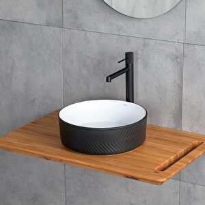 Tezgahüstü Lavabo Mat Si̇yah-beyaz E-w5002sb