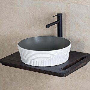 Tezgahüstü Lavabo (mat Gri̇-beyaz) E-w1502mkg