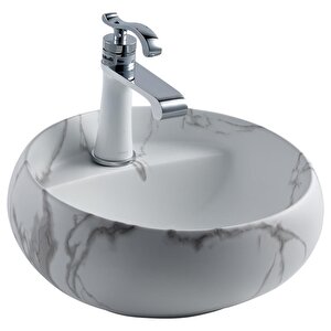 Tezgahüstü Lavabo Beyaz Mermer Eh-4660m6