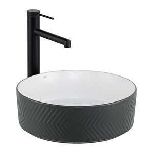 Tezgahüstü Lavabo Mat Gri̇-beyaz E-w5002gb