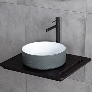 Tezgahüstü Lavabo Mat Gri̇-beyaz E-w5002gb