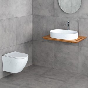 Asma Klozet Mat Beyaz Mermer Et-w1200m8