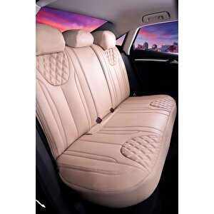 Seat İbiza Eski̇ Uyumlu Lüx Deri Oto Koltuk Kılıfı Ön Arka Takım İron Bej Bej