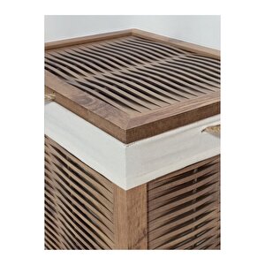 Ahşap Kirli Çamaşır Sepeti Yıkanabilir Bezli (atlantik Çam)