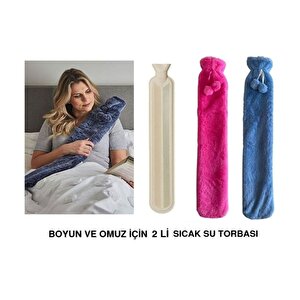 Sicak Su Torbasi İki̇ Li̇ Set,boyun Ve Omuz Icin  Uzun Peluş Ponponlu Termofor