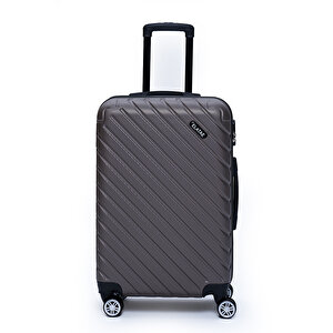2'li Valiz Seti Orta Boy - Kabin Boy Antrasit Pro Abs 1001