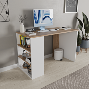 Rozbo Modern Çalışma Masası Sepet Beyaz