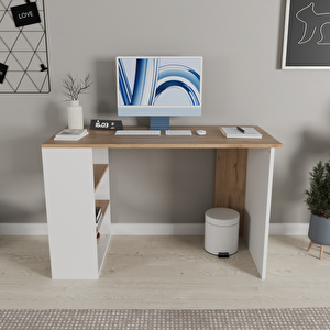 Rozbo Modern Çalışma Masası Sepet Beyaz
