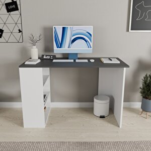 Rozbo Modern Çalışma Masası Antrasi̇t Beyaz