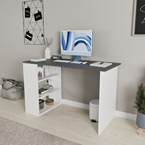 Rozbo Modern Çalışma Masası Antrasi̇t Beyaz