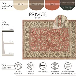Private Kiremit Halı Yolluk Etnik Otantik Şönil Halı Yıkanabilir Eskitme Halı Salon Halısı 300x400 cm