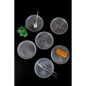 Tabak Evi Aden Sensu Cam Pasta Tabağı 16cm Sade 6 Lı 2492