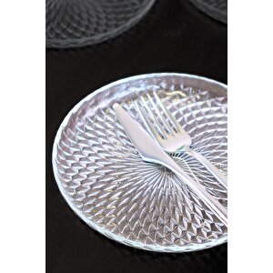 Tabak Evi Aden Sensu Cam Pasta Tabağı 16cm Sade 6 Lı 2492