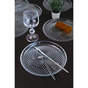 Tabak Evi Aden Cam Pasta Tabağı 19cm Sade 6 Lı 2339