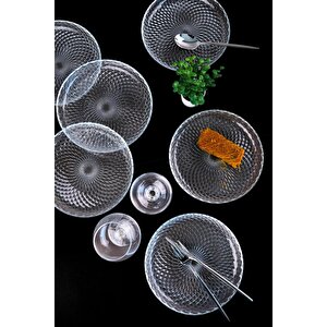Tabak Evi Aden Cam Pasta Tabağı 19cm Sade 6 Lı 2339