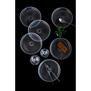 Tabak Evi Aden Cam Pasta Tabağı 19cm Sade 6 Lı 2339