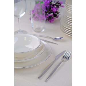 Tabak Evi Chic Platin Porselen Yemek Takımı 24 Parça 6 Kişilik