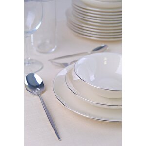 Tabak Evi Chic Platin Porselen Yemek Takımı 24 Parça 6 Kişilik