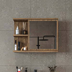 Roomart Kulpsuz Tek Kapaklı Mat Suntalam 60 Cm Aynalı Banyo Üst Dolabı