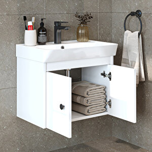 Roomart Ada Lavabolu Mat Suntalam Banyo Alt Dolabı 60 Cm