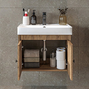 Roomart Ada Lavabolu Mat Suntalam Banyo Alt Dolabı 60 Cm