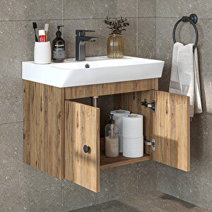 Roomart Ada Lavabolu Mat Suntalam Banyo Alt Dolabı 60 Cm