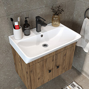 Roomart Ada Lavabolu Mat Suntalam Banyo Alt Dolabı 60 Cm
