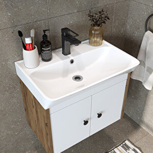Roomart Ada Lavabolu Mat Suntalam Banyo Alt Dolabı 60 Cm