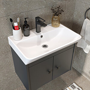 Roomart Ada Lavabolu Mat Suntalam Banyo Alt Dolabı 60 Cm