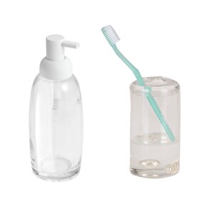 Sivi Sabunluk Di̇ş Firçalik İki̇ Li̇ Banyo Seti̇ Beyaz  İnci̇