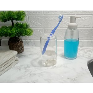 Sivi Sabunluk Di̇ş Firçalik İki̇ Li̇ Banyo Seti̇ Beyaz  İnci̇