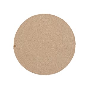 Glenn 613 Bej Banyo Halısı Yuvarlak Hol Halısı Hasır Dokulu Banyo Paspası Mutfak Halısı 100x100 cm