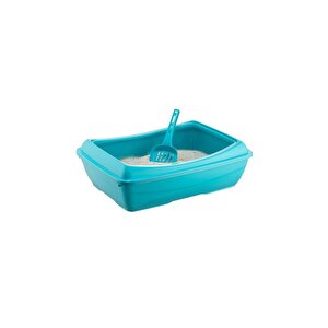 Sy-5081 Küçük Açık Evcil Hayvan Kedi Tuvaleti Turkuaz
