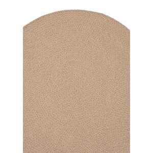 Glenn 613 Bej Banyo Halısı Yuvarlak Hol Halısı Hasır Dokulu Banyo Paspası Mutfak Halısı 70x70 cm