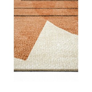 Cool Halı Carnival Krem Halı Yolluk Geometrik Desen Dokuma Şönil Halı Yıkanabilir Mutfak Halısı