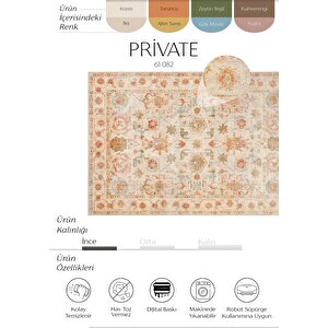 Private Bej Eskitme Vintage Halı Etnik Otantik Dokuma Şönil Halı Yıkanabilir Salon Halısı 75x230 cm