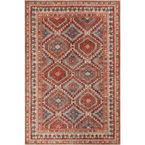 Private Turuncu Eskitme Vintage Halı Etnik Dokuma Şönil Halı Yıkanabilir Salon Halısı 230x310 cm