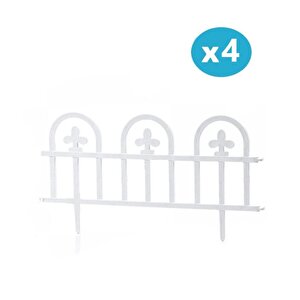 Sy-5992 Estate Plastik Bahçe Çiti 60x32 Cm 4'lü Set 1001 Beyaz