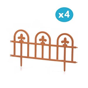Sy-5992 Estate Plastik Bahçe Çiti 60x32 Cm 4'lü Set Kahverengi