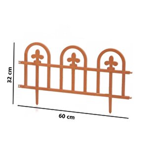 Sy-5992 Estate Plastik Bahçe Çiti 60x32 Cm 4'lü Set Kahverengi