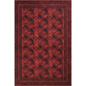 Private Kırmızı Halı Afgan Etnik Yıkanabilir Dokuma Şönil Halı Otantik Ofis Salon Halısı 230x310 cm