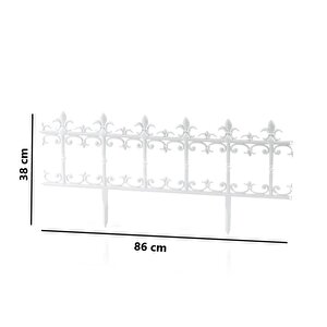 Sy-5990 Klasik Plastik Bahçe Çiti 86x38 Cm 4'lü Set 1001 Beyaz