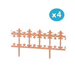 Sy-5990 Klasik Plastik Bahçe Çiti 86x38 Cm 4'lü Set Kahverengi