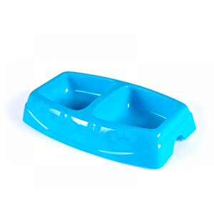 Sy-5082 Büyük İkili Evcil Hayvan Kedi Köpek Mama Kabı Mavi