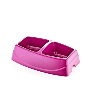 Sy-5082 Büyük İkili Evcil Hayvan Kedi Köpek Mama Kabı Mor