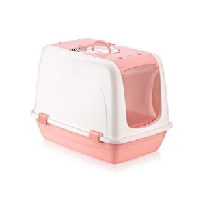 Sy-5092 Büyük Kapaklı Evcil Hayvan Kedi Tuvaleti Pembe