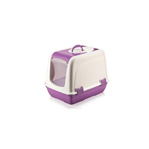 Sy-5088 Küçük Kapaklı Evcil Hayvan Kedi Tuvaleti Mor