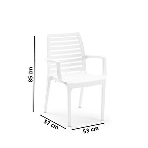 Sy-2503 Plastik Adam Bahçe Koltuk Sandalye 4'lü Set 1000 Beyaz
