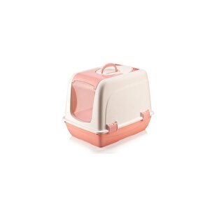 Sy-5088 Küçük Kapaklı Evcil Hayvan Kedi Tuvaleti Pembe